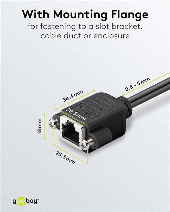 Produktbild Goobay CAT 6 Verlängerungskabel, S/FTP PiMF, schwarz (PiMF, CAT6, 2 m)