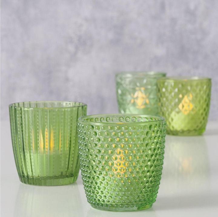 Produktbild Boltze Home Windlicht Marilu 4er Set, Grün (4 x, 7.5 x 7 x 7.5 cm)