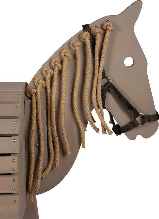 Actual product image small foot Wooden Horse grey