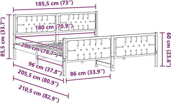 Image du produit vidaXL Modernes Bett (180 x 200 cm)