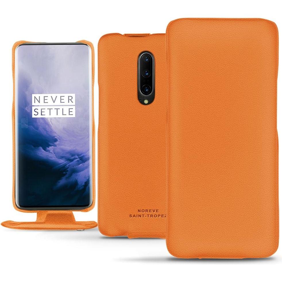 Noreve Lederschutzhülle vertikal (OnePlus 7 Pro), Smartphone Hülle, Orange