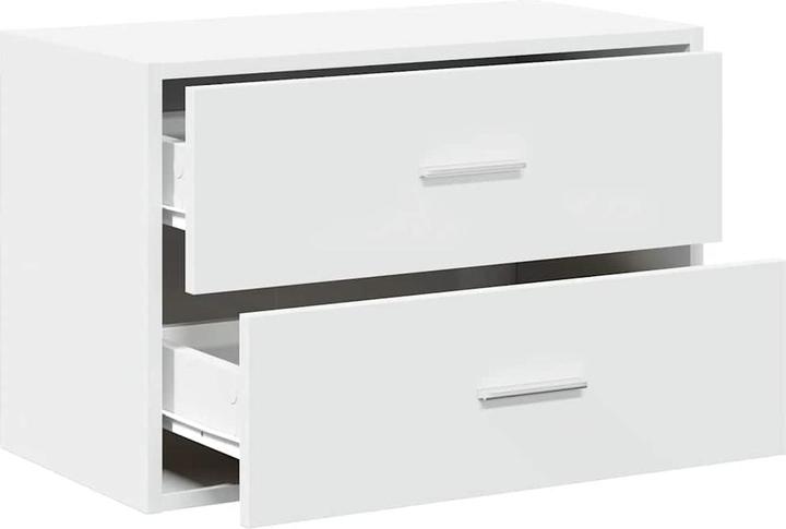 Produktbild VidaXL Schrank mit 2 Schubladen Weiss 60x31x40 cm Holzwerkstoff (60 x 31 x 40 cm)