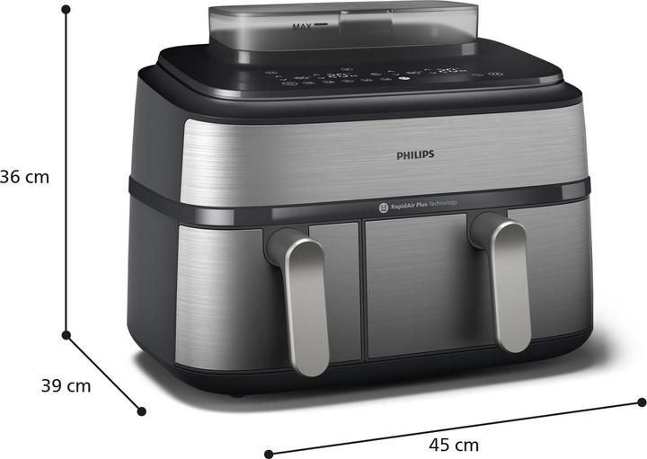 Actual product image Philips Steam Airfryer Dual Basket NA555/00