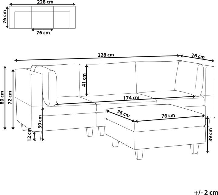 Produktbild Beliani Unstad (3-Sitzer)