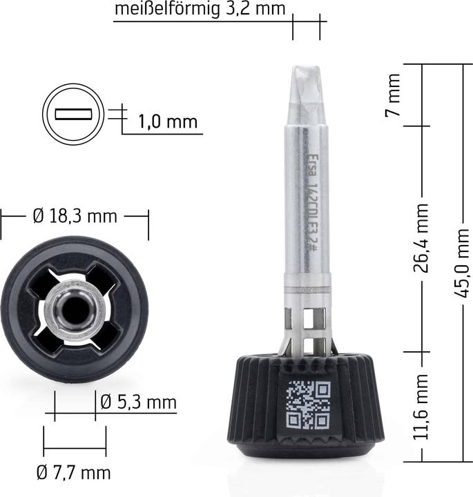 Actual product image 0142CDLF32/SB Soldering tip Tip size 3.20 mm Contents 1 pc. (Soldering tip)