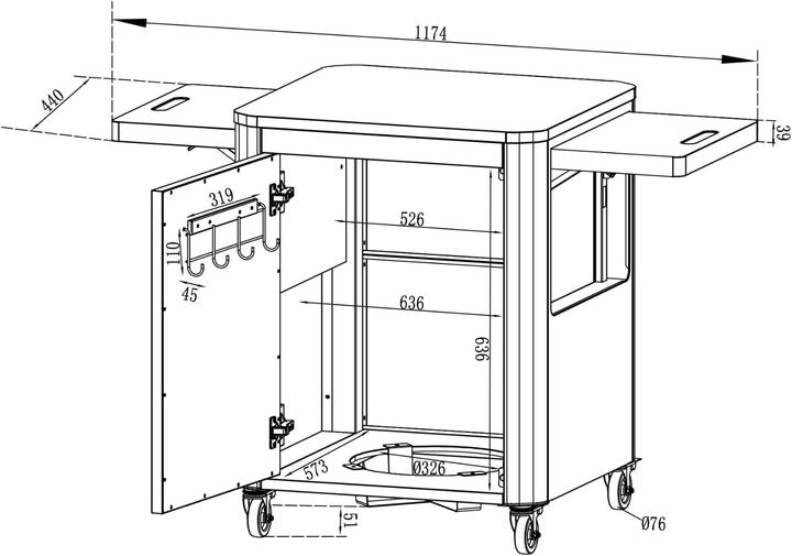 Actual product image Cozze Table for Plancha 600