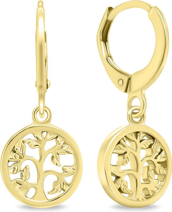 Immagine prodotto Brilio Argento - Orecchini a cerchio placcati oro Albero della Vita EA648Y