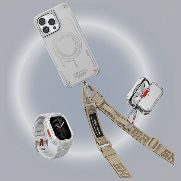 Actual product image Skinarma case Mecha iPhone 16 Pro Max 6.9" Magnetic Charging light grey (Apple iPhone 16 Pro Max)