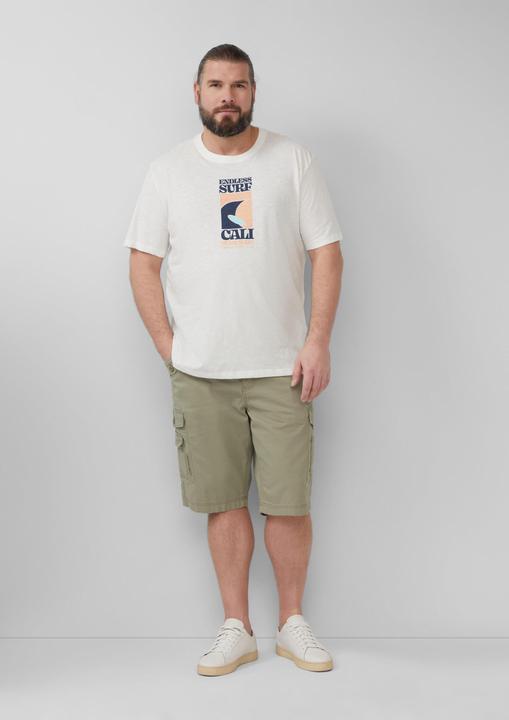 Actual product image S.Oliver T-Shirt Baumwoll-T-Shirt mit Frontprint und Flammgarnstruktur (4XL)