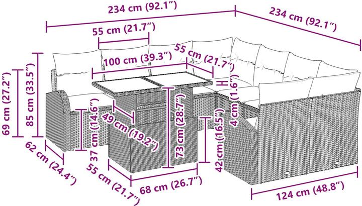 Produktbild vidaXL Gartensofa-set