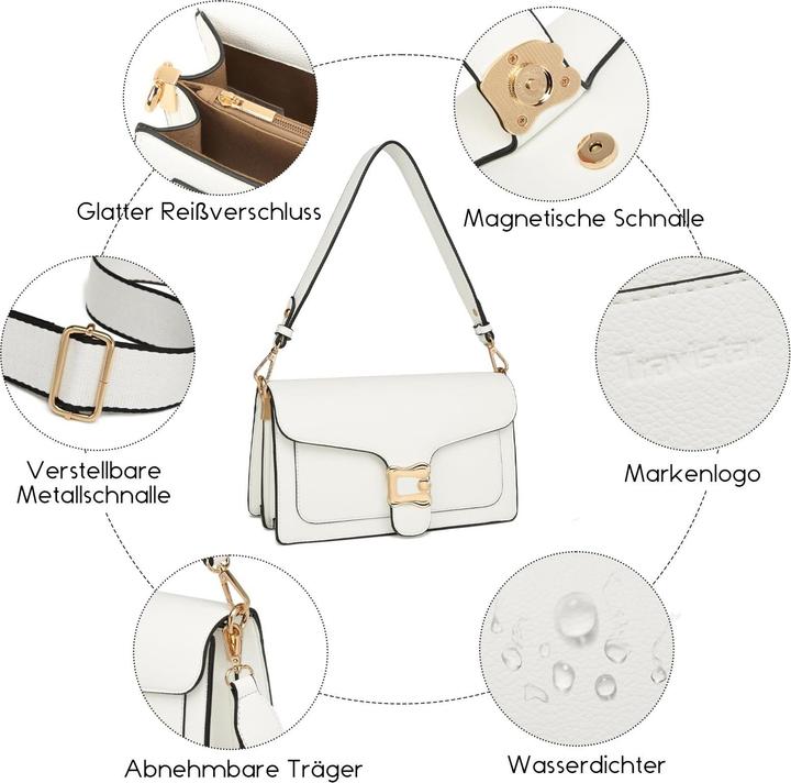 Produktbild Only-Bags.Store Umhängetasche Schultertasche Abendtasche Clutch mit 2 abnehmbaren breiten Riemen Kreditkartenfächer