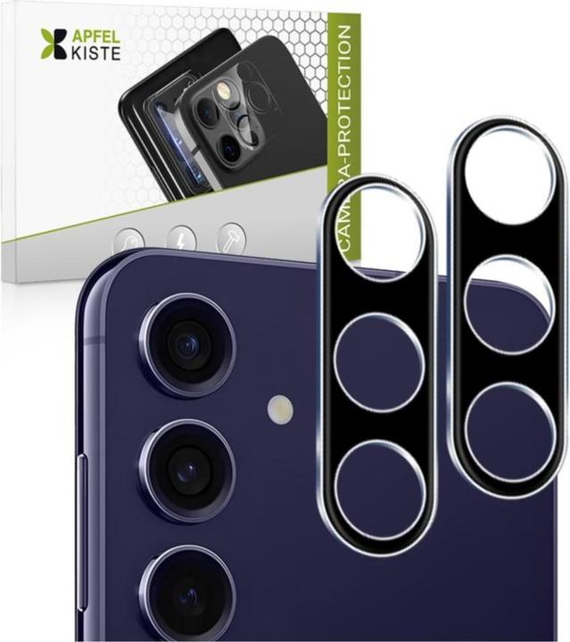 Apfelkiste Galaxy S24 Kamera Glas (2er Set), Case Friendly, Schwarz (2 Stück, Samsung Galaxy S24+)