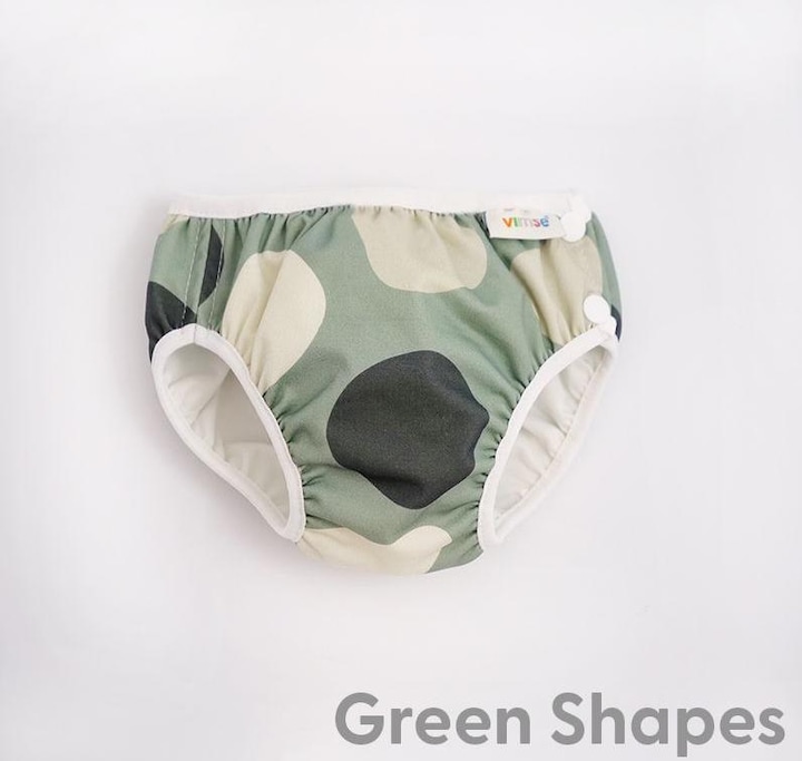 Actual product image ImseVimse swim diaper SL 13-17 Kg - Green Shapes (Size S, Pack, 1 Piece)