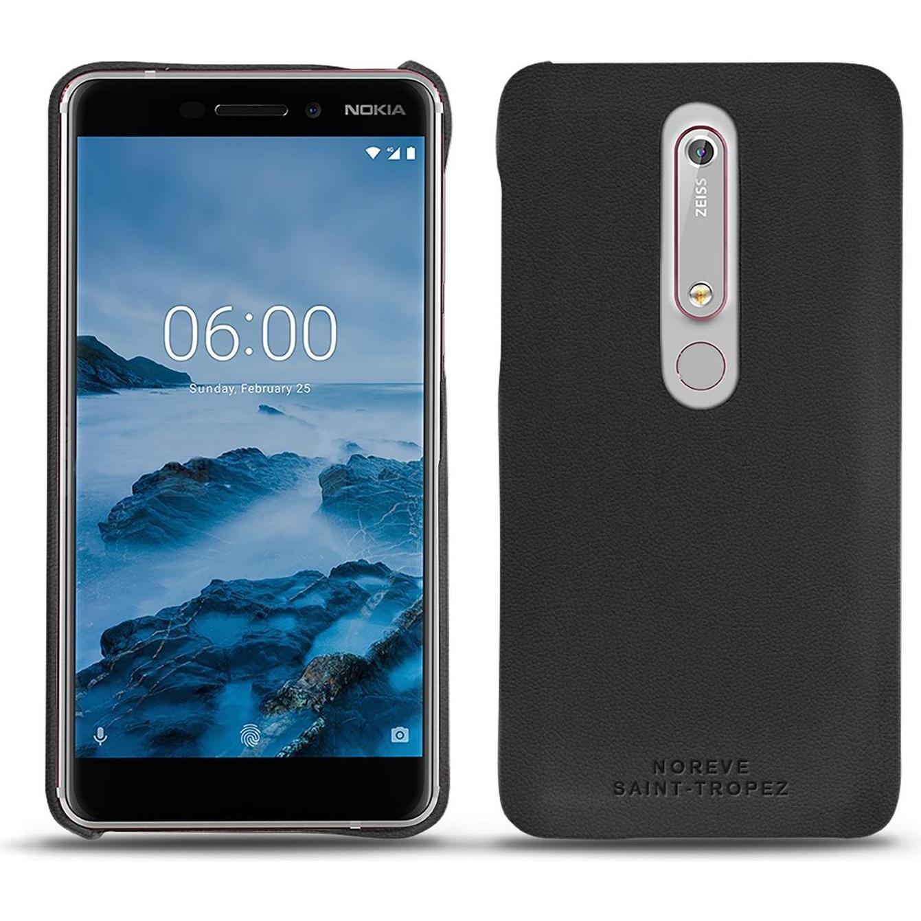 Noreve Lederschutzhülle (Nokia 6 (2018)), Smartphone Hülle, Schwarz