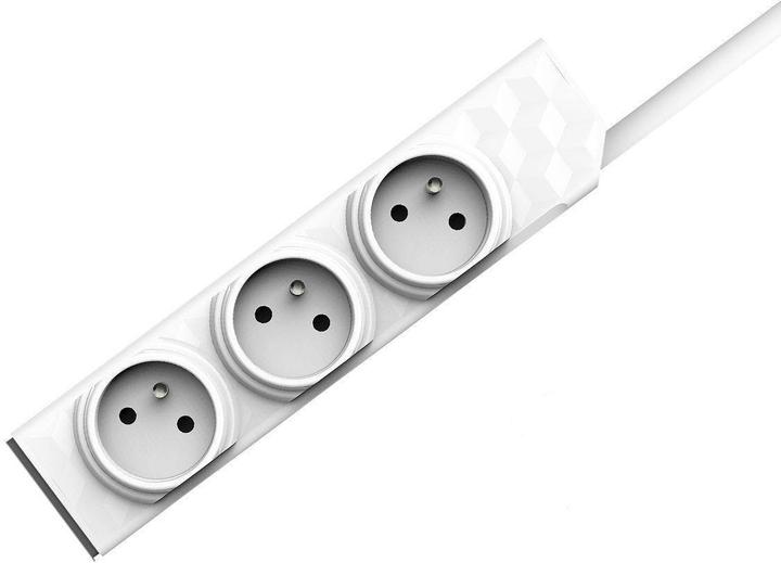 Actual product image Allocacoc 10013/PSMDFR Extension Cable 1 m 3 AC Outputs Indoor White (3x, CEE 7/5, 1 m)