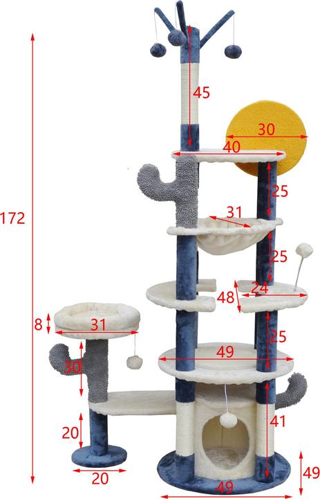 Produktbild Fudajo Kaktus (172 cm, Dunkelgrau)