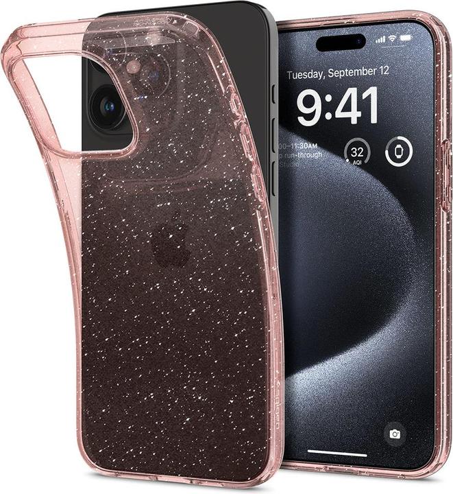 Produktbild Spigen Liquid Crystal Glitter, Rosenquarz – iPhone 15 Pro (Apple iPhone 15 Pro)