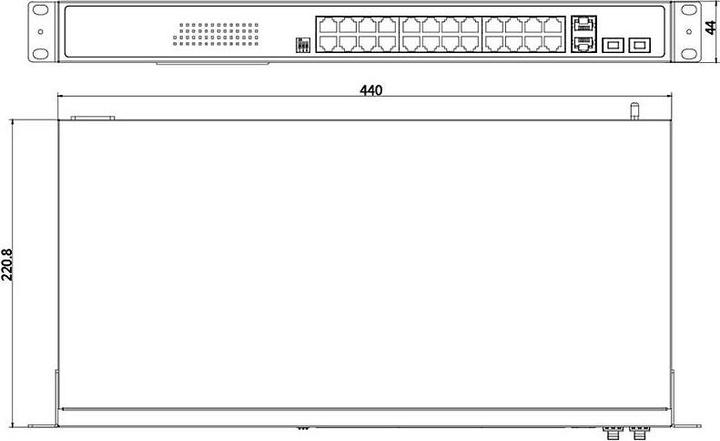 Actual product image Hikvision Switch PoE 28-port L2 unmanaged DS-3E0528HP-E (28 ports)