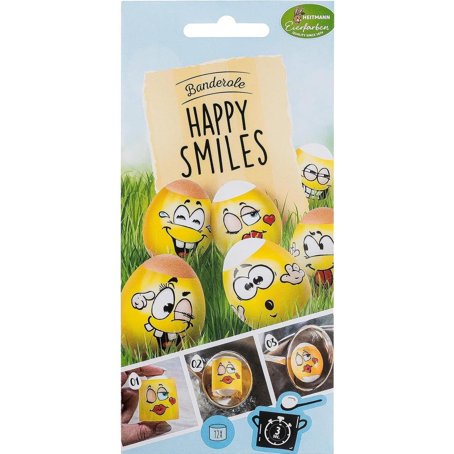 Brauns Heitmann, Osterdeko, Oster Eierbanderole Happy Smiles mehrfarbig (12 x)