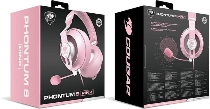 Produktbild Cougar Gaming Phontum S Pink Kopfhörer Verkabelt Kopfband (Kabelgebunden)
