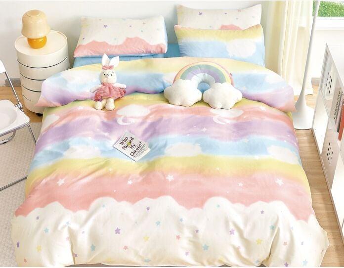 Lehner Bettwäsche mit bunten Sternen und Regenbogenfarben, mehrfarbig