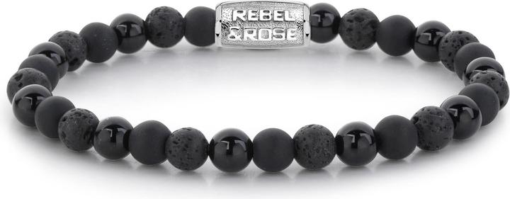 Produktbild Rebel & Rose Stones Only Black Rocks Bracelet (17.50 cm, Edelstahl)