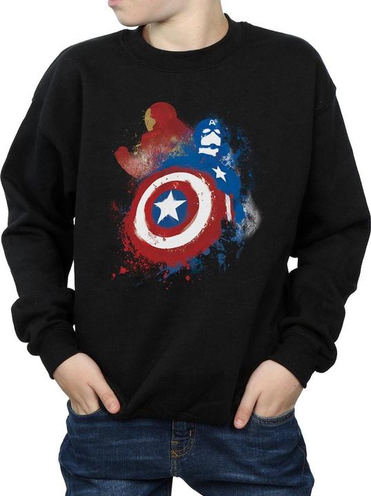 Image du produit - Sweat CAPTAIN AMERICA CIVIL WAR PAINTED VS IRON MAN - Garçon (140, 146)