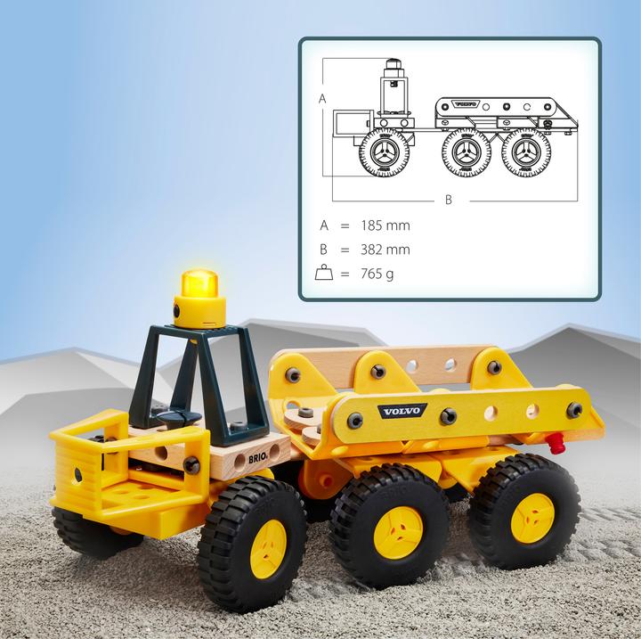 Actual product image Brio Builder Volvo Dump Truck 3J