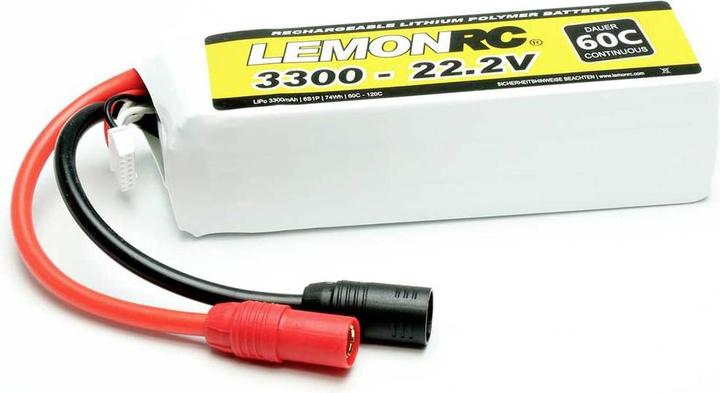 LemonRC Modellbau-Akkupack LiPo 22.2 V 3300 mAh Zellen-Zahl 6 60 C Softcase (22.20 V, 3300 mAh)