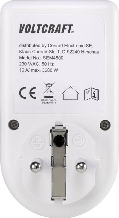 Image du produit Voltcraft SEM4500 Compteur de coût de l'énergie Prévision des coûts, fonction d'alarme, tarif d'électricité