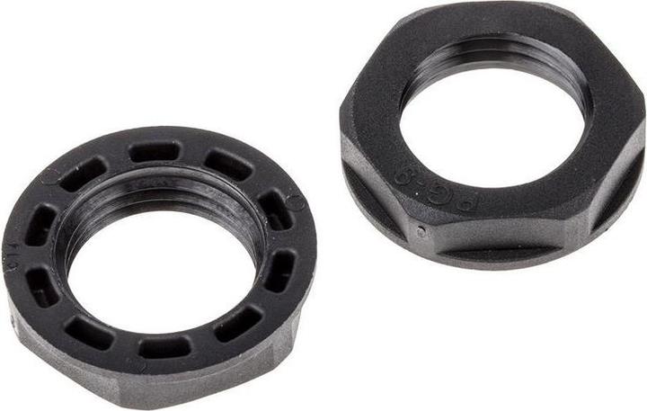 Actual product image RS PRO Locknut PG9 Nylon 66 Black IP68
