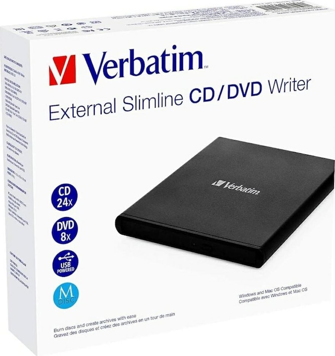Actual product image Verbatim External slimline CD-DVD burner (DVD writer)