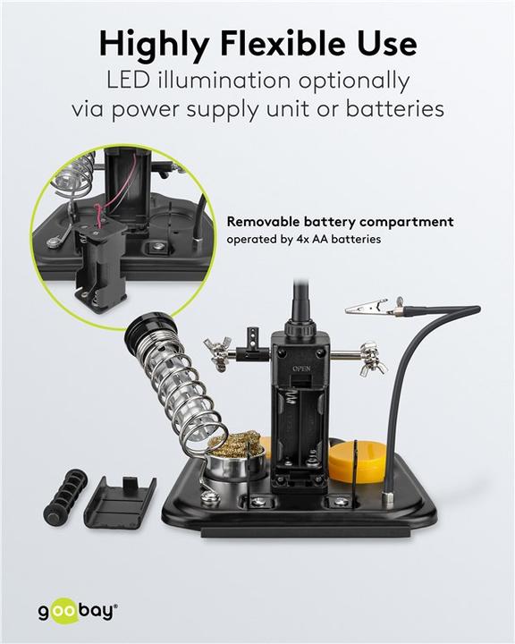 Productafbeelding Goobay Soldeerhulp met LED licht (Ondersteuning/Hand)