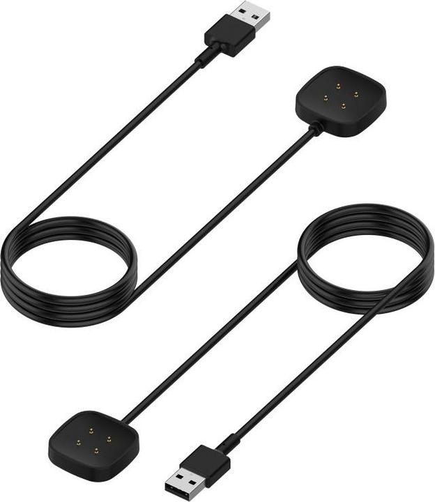 Produktbild Deltalabs Fitbit Versa 3 / Versa 4 / Sense / Sense 2 USB Ladegerät Dockingstation - Schwarz 1m