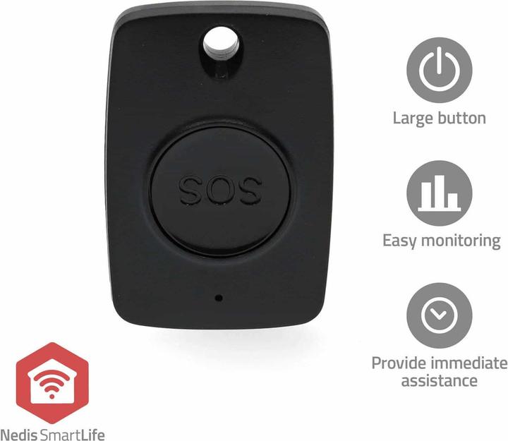 Productafbeelding Nedis Slimme paniekknop Zigbee 3.0 | Soort batterij - Energie: CR2450 | Zwart