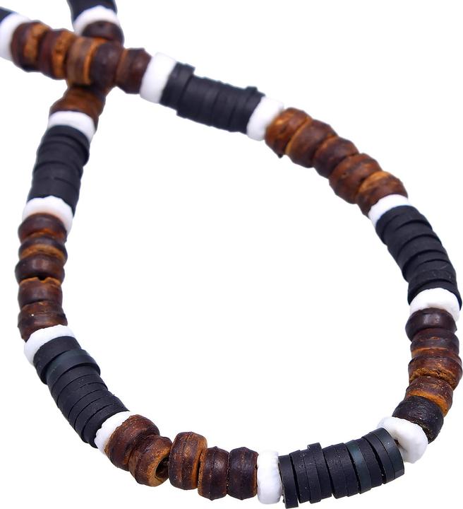 Immagine prodotto Kuzzoi Perline Heishi, Noce di cocco (Nylon, Argento 925, Conchiglia, Nessuna pietra, 42 cm)
