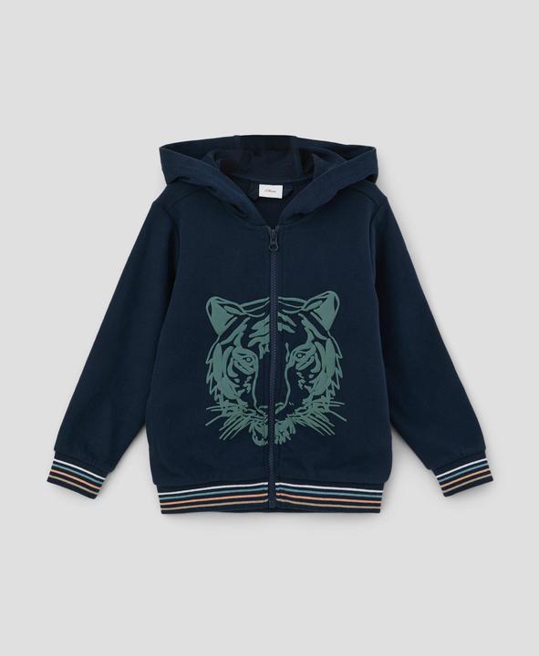 Produktbild s.Oliver Sweatshirt Jacke Sweatshirt-Jacke mit Reliefprint (98)