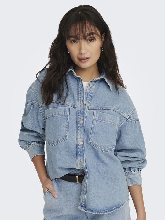 Immagine prodotto Only Polsini con colletto a scomparsa e giacca con bottoni in denim (XS)