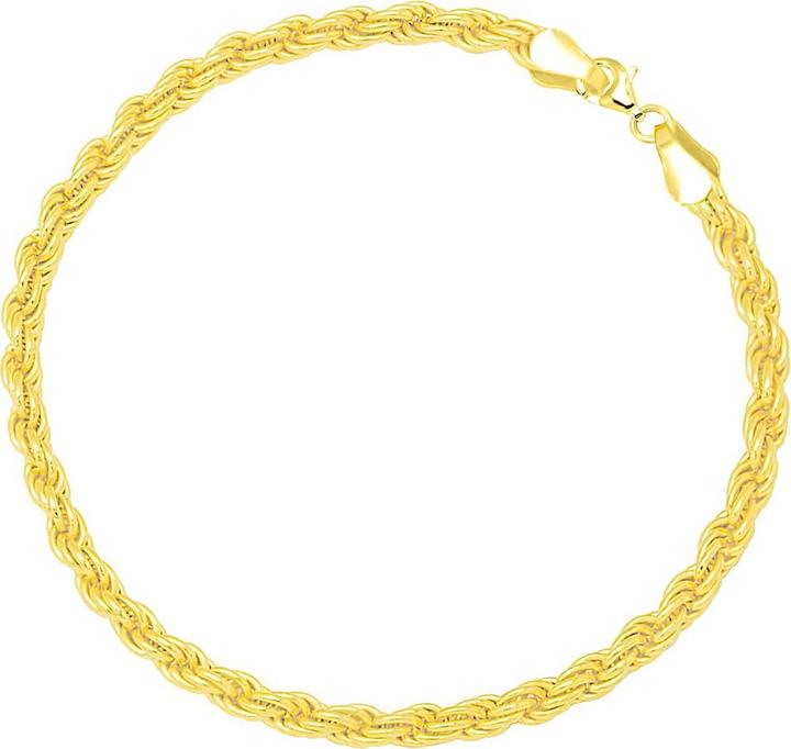 Immagine prodotto Candy Bracciale collana in corda Edina 3,5 mm, argento 925, placcato oro (17 cm, Argento 925, Placcato oro 18k)