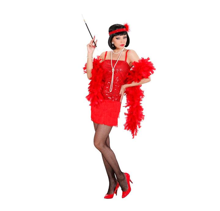 Produktbild Widmann Charleston Kleid mit Stirnband und Feder rot (S, M, L)