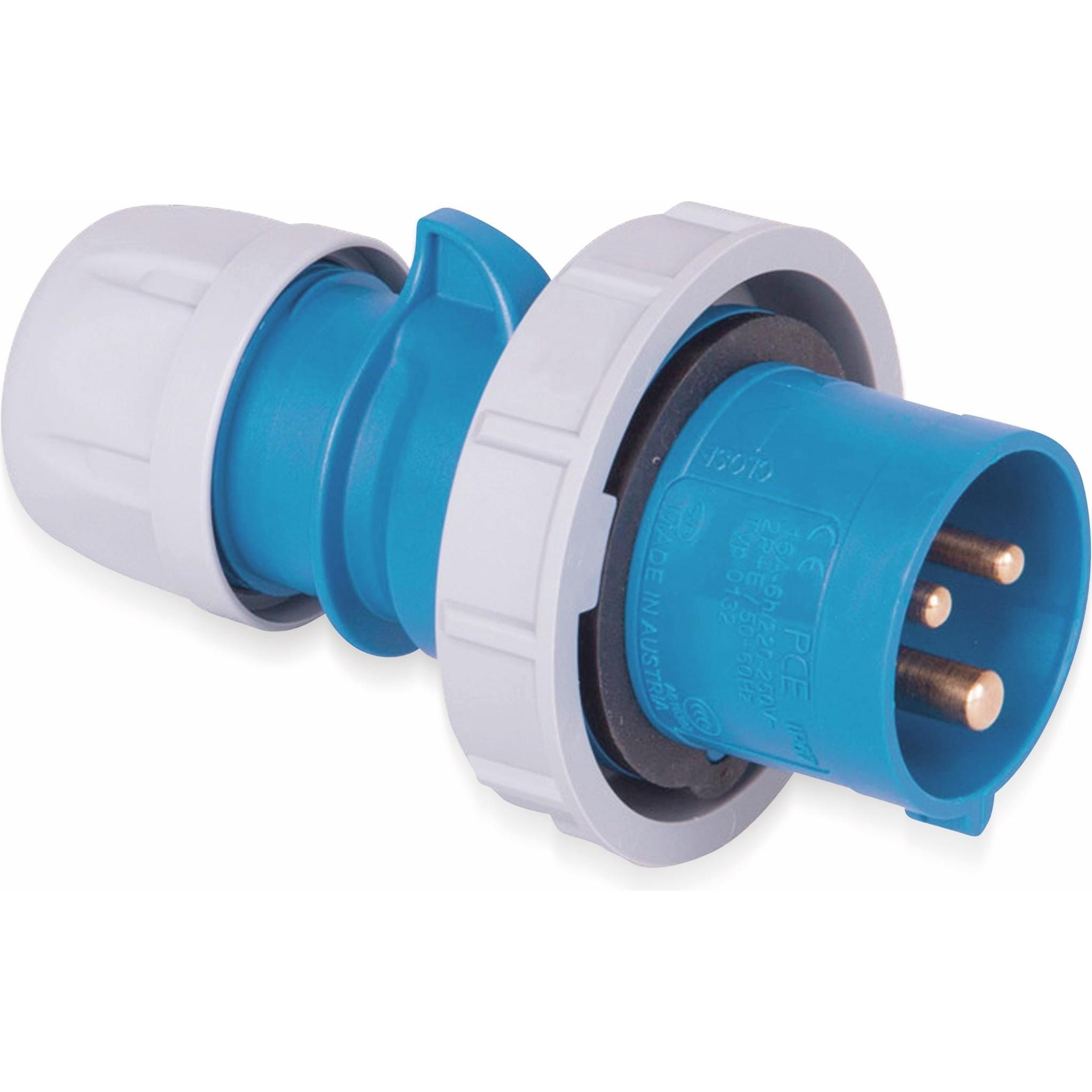 PCE, Netzstecker + Netzkupplung, Stecker 16A 3p 6h IP67 SHARK (CEE 16/3)