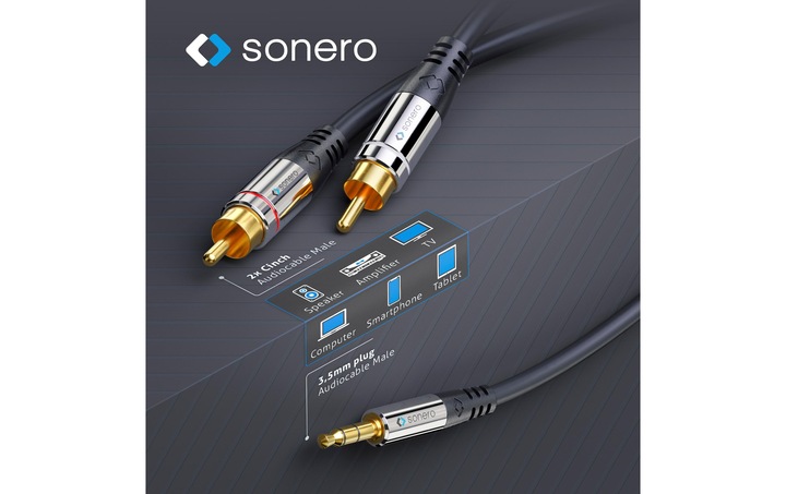 Produktbild Sonero S-AC600-001 (1 m, 3.5mm Klinke (AUX), Cinch)