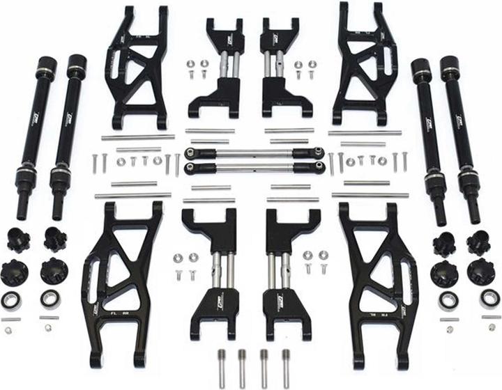 GPM aluminium aufhängungs-set komplett v/h schwarz trx maxx