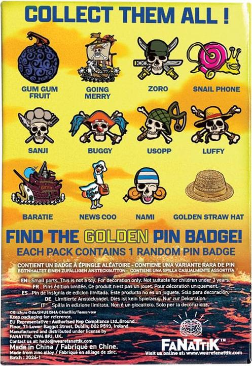 Image du produit Fanattik One Piece Pin's Display Mystery Pin Badge (12)