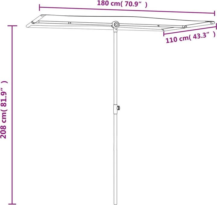 Immagine prodotto vidaXL Sonnenschirm (1.10 m)