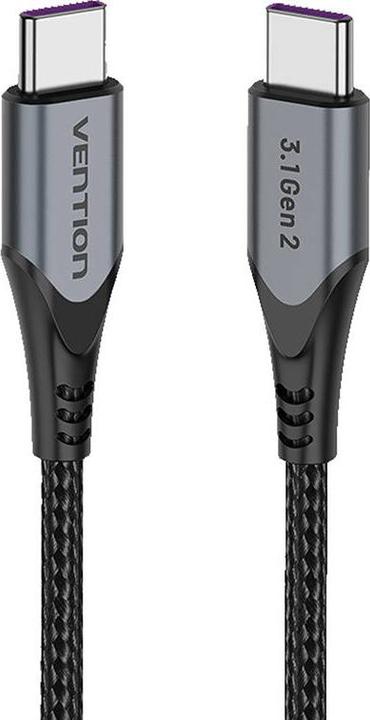 Produktbild Vention USB-C to USB-C 100W TAHHD 5A 0.5m USB 3.1 Gen2 4K cable (gray) (0.50 m, USB 3.1, 100 W)