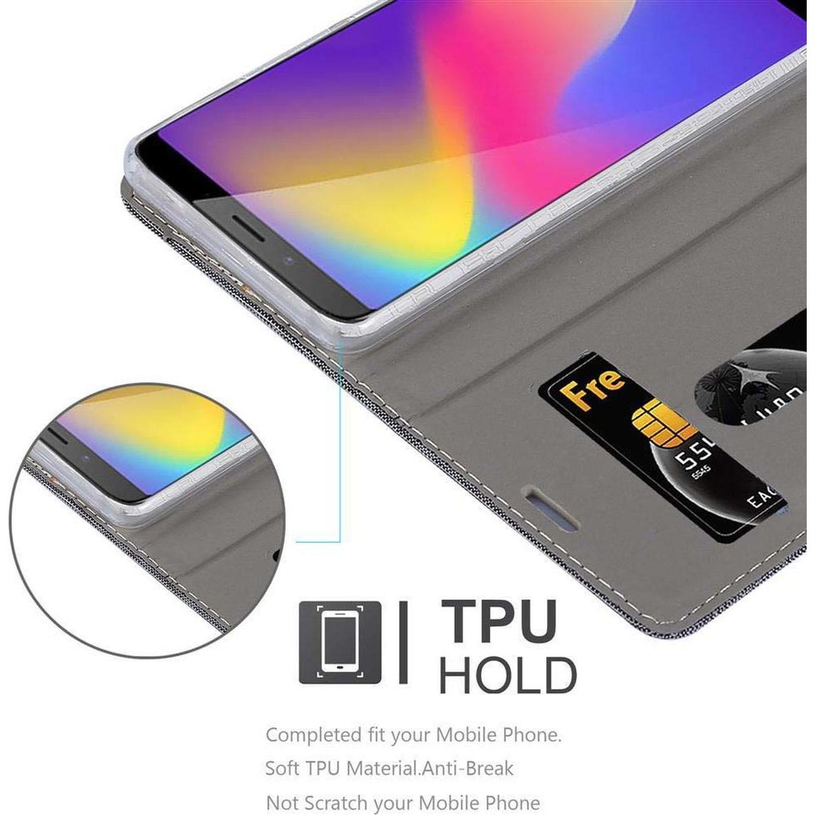 Thumbnail - Cadorabo Book Jeans Optik Cover (ZTE Nubia N3), Smartphone Hülle, Grau