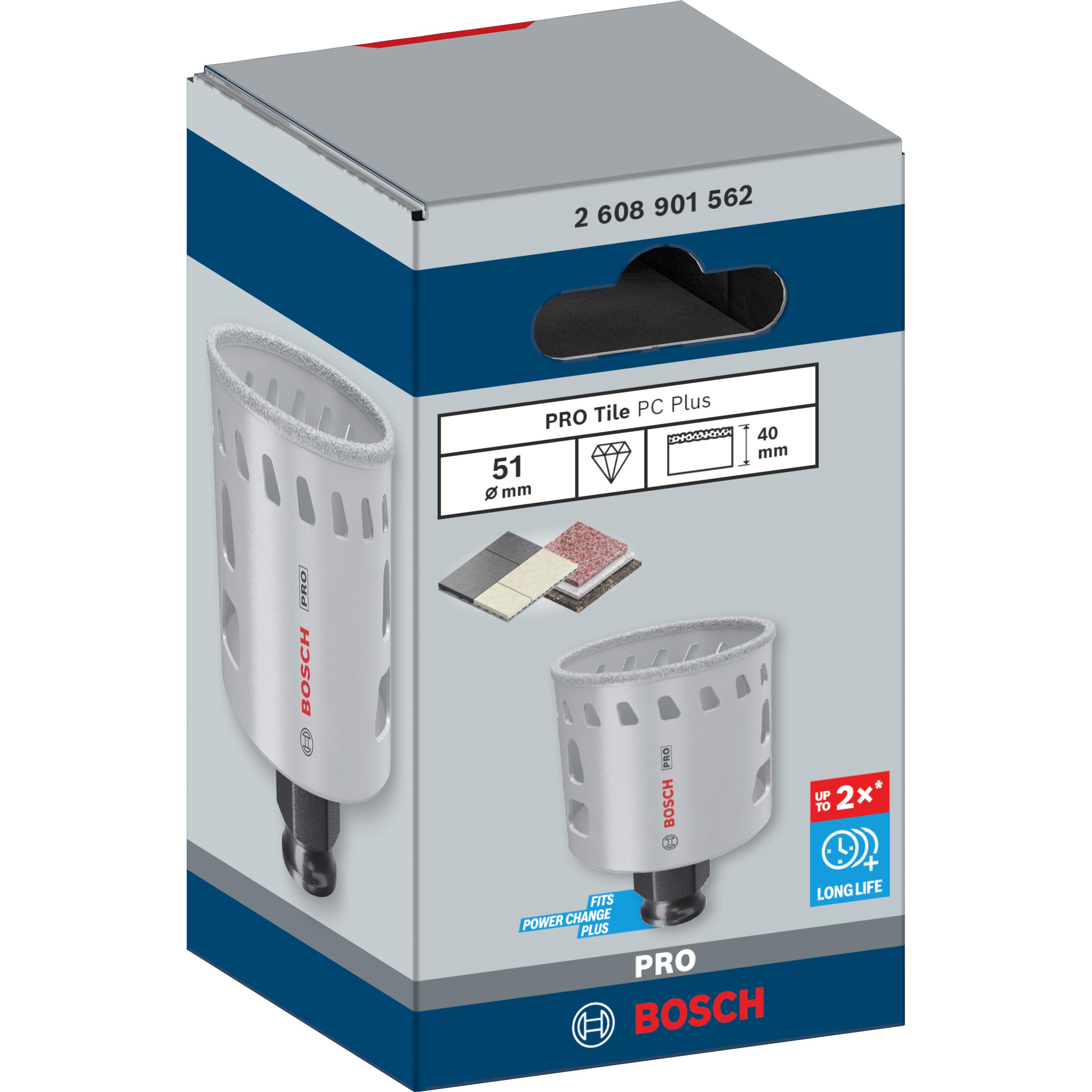 Thumbnail - Bosch Professional Zubehör, Lochsäge, PRO Tile PC Plus Lochsäge, 51 mm, HS (51 Millimeter)