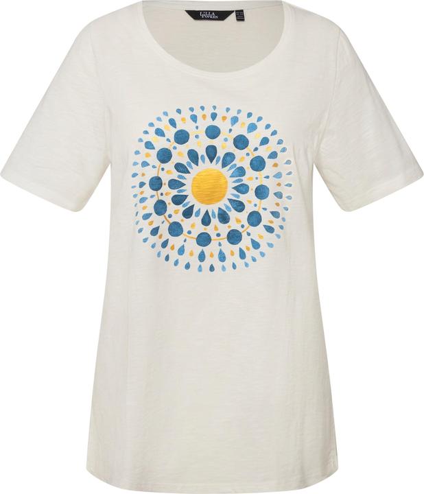 Image du produit Ulla Popken T-shirt en A à col rond et manches courtes. Mandala. (42, 44)