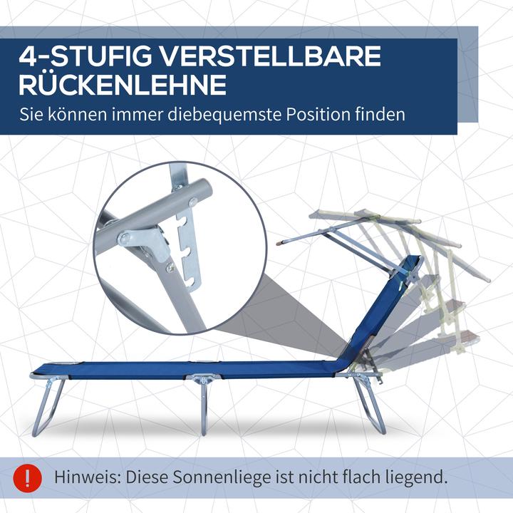 Image du produit Outsunny Bain de soleil avec protection solaire (187 cm)